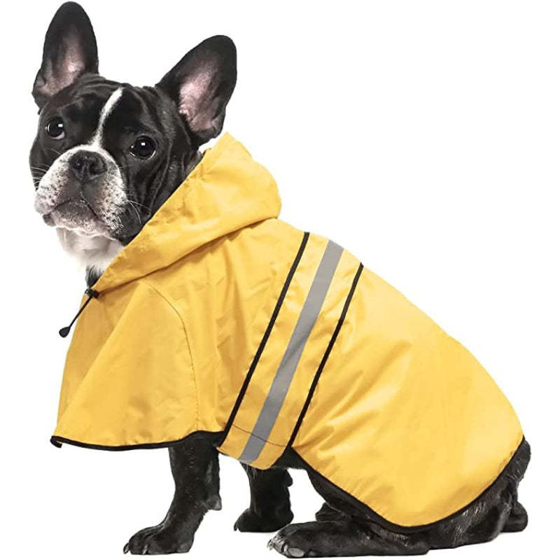 Rain Coat For Small Dogs Waterproof Adjustable Pet Raincoat Jacket-Paw Print Pad