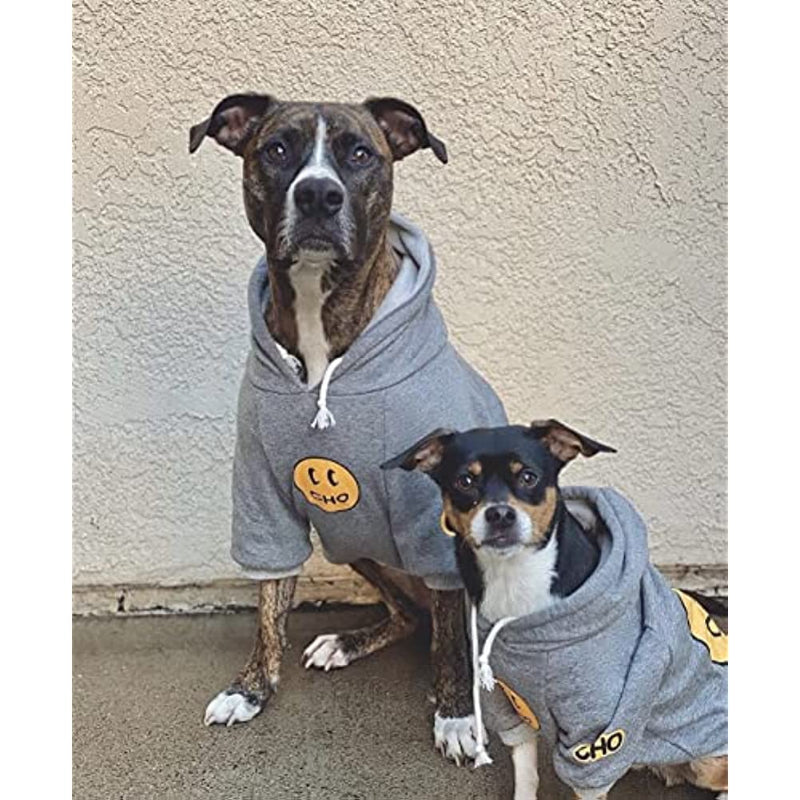 Smiley Dog Hoodie Stylish Dog Clothes Smiley Face Sweater Cotton Sweatshirt Fashion Outfit For Dogs Cats Puppy-Paw Print Pad