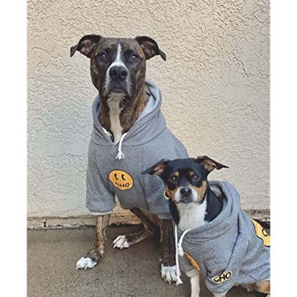 Smiley Dog Hoodie Stylish Dog Clothes Smiley Face Sweater Cotton Sweatshirt Fashion Outfit For Dogs Cats Puppy-Paw Print Pad