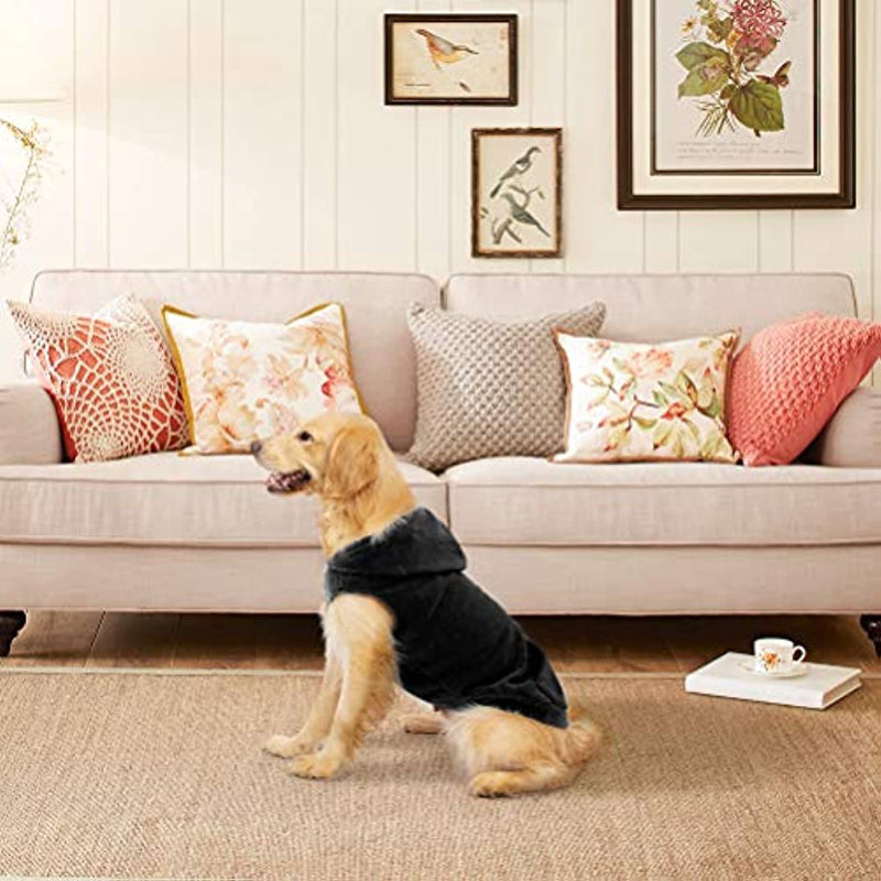 Pet Dog Clothes With Pocket, Polar Fleece Dog Hoodie Fall-Paw Print Pad