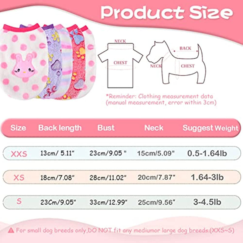 2 Pieces Small Dog Sweaters Fleece Cloth Warm Puppy Sweaters-Paw Print Pad