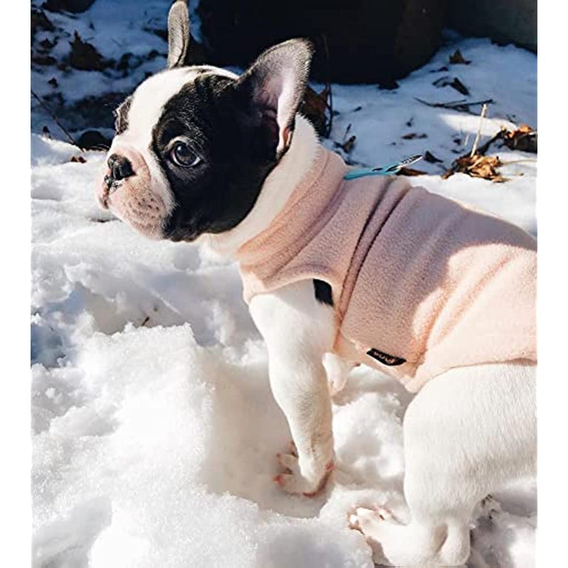 Fleece Vest Dog Jacket With O-Ring Leash-Paw Print Pad