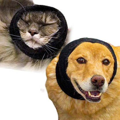 The Original Happy Hoodie For Dogs & Cats 2 Pack (1 Small, 1 Large) - The Grooming & Force Drying Miracle Tool For Relief & Calming Dogs-Paw Print Pad