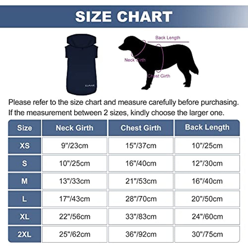 Basic Dog Hoodie Sweatshirts, Pet Clothes Hoodies Sweater With Hat & Leash Hole, Soft Cotton Outfit Coat For Small Medium Large Dogs Navy Blue-Paw Print Pad