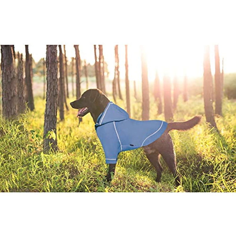 Basic Dog Hoodie Sweatshirts, Pet Clothes Hoodies Sweater With Hat & Leash Hole, Soft Cotton Outfit Coat For Small Medium Large Dogs Light Blue-Paw Print Pad