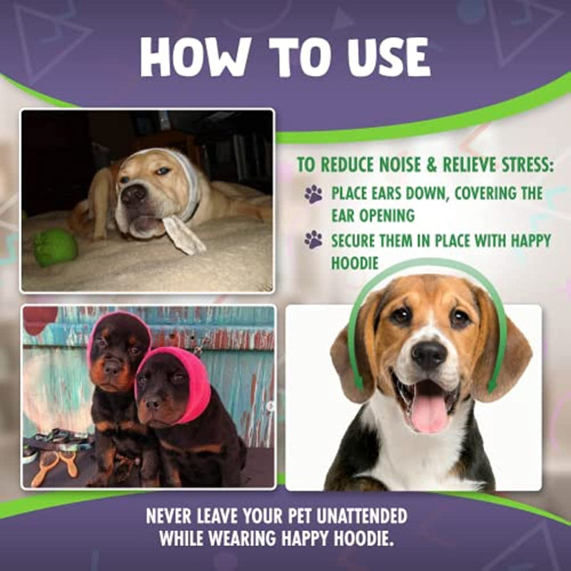 The Original Happy Hoodie For Dogs & Cats 2 Pack (1 Small, 1 Large) - The Grooming & Force Drying Miracle Tool For Relief & Calming Dogs-Paw Print Pad