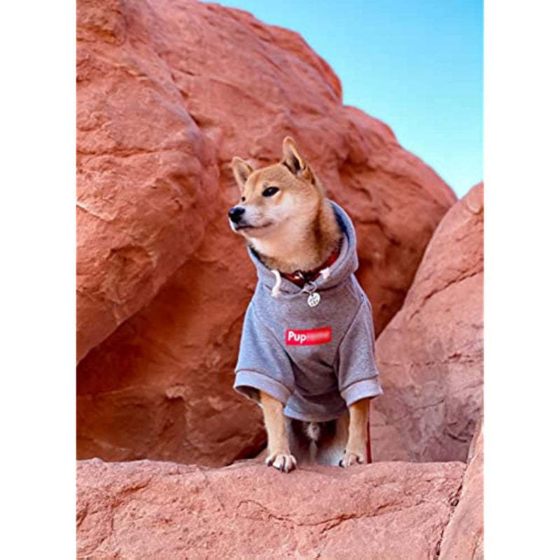 Dog Hoodie Pet Clothing, Cats Hoodies, Stylish Streetwear Gray Dog Sweatshirt Tracksuits, Dog Outfit For Dog Cat Puppy-Paw Print Pad