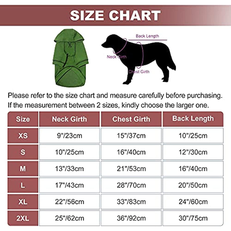 Basic Dog Hoodie Sweatshirts, Pet Clothes Hoodies Sweater With Hat & Leash Hole, Soft Cotton Outfit Coat For Small Medium Large Dogs Green-Paw Print Pad