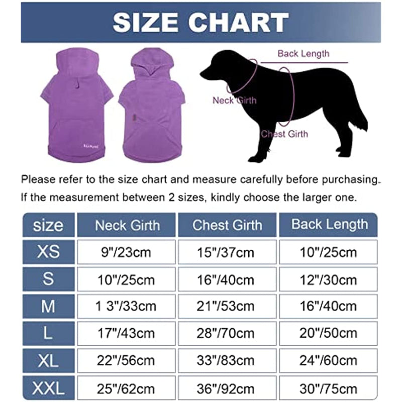 Basic Dog Hoodie Sweatshirts, Pet Clothes Hoodies Sweater With Hat & Leash Hole, Soft Cotton Outfit Coat For Small Medium Large Dogs Purple-Paw Print Pad