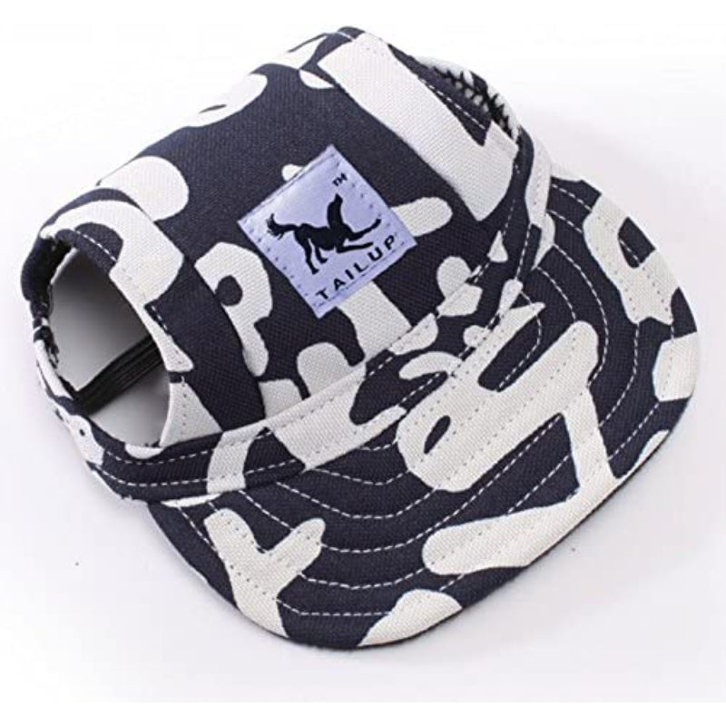 Baseball Caps Hats With Neck Strap Adjustable Comfortable Ear Holes For Small Medium And Large Dogs In Outdoor Sun Protection-Paw Print Pad