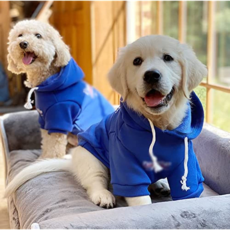 Dog Hoodie Pet Clothing, Cats Hoodies, Stylish Streetwear Blue Dog Sweatshirt Tracksuits, Dog Outfit For Dog Cat Puppy-Paw Print Pad