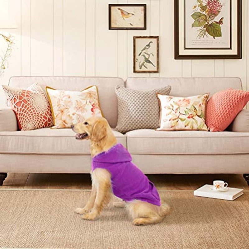 Pet Dog Clothes With Pocket, Polar Fleece Dog Hoodie Fall-Paw Print Pad