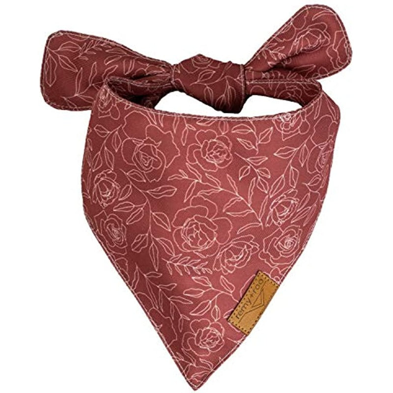 Dog Bandanas - 4 Pack Rubi Set Premium Durable Fabric Unique Shape Adjustable Fit Multiple Sizes-Paw Print Pad