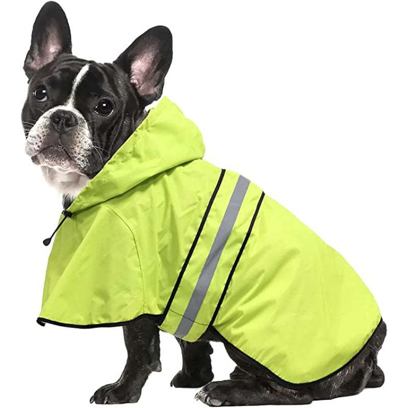 Rain Coat For Small Dogs Waterproof Adjustable Pet Raincoat Jacket-Paw Print Pad