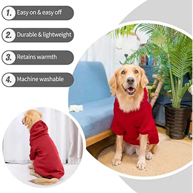 Dog Hoodies Fleece Lined Hooded Pullover For Dog Cat In Cold Weather-Paw Print Pad