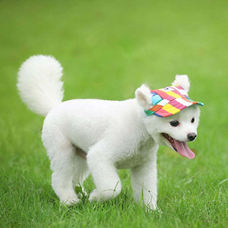 Baseball Caps Hats With Neck Strap Adjustable Comfortable Ear Holes For Small Medium And Large Dogs In Outdoor Sun Protection-Paw Print Pad