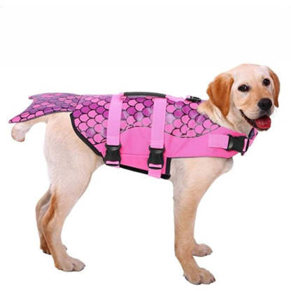 Dog Life Jacket Swimsuit For Pool Floatation Vest For Dogs-Paw Print Pad