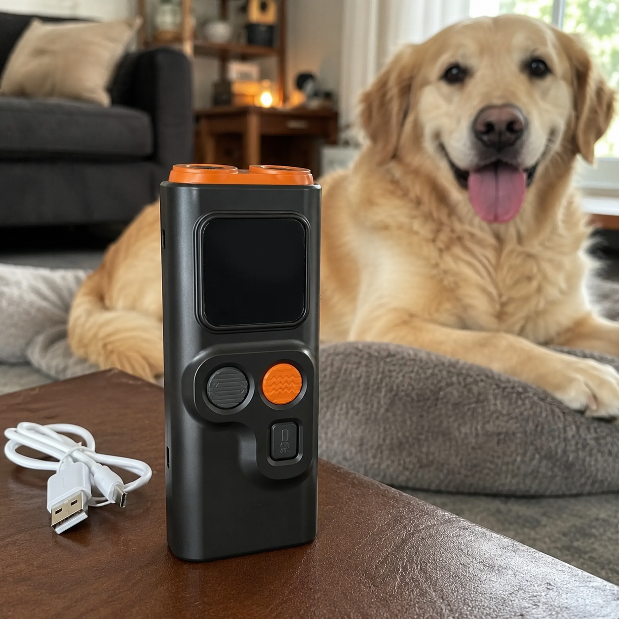 USB Rechargeable Dog Training Tool With LED Flashlight And HD Display
