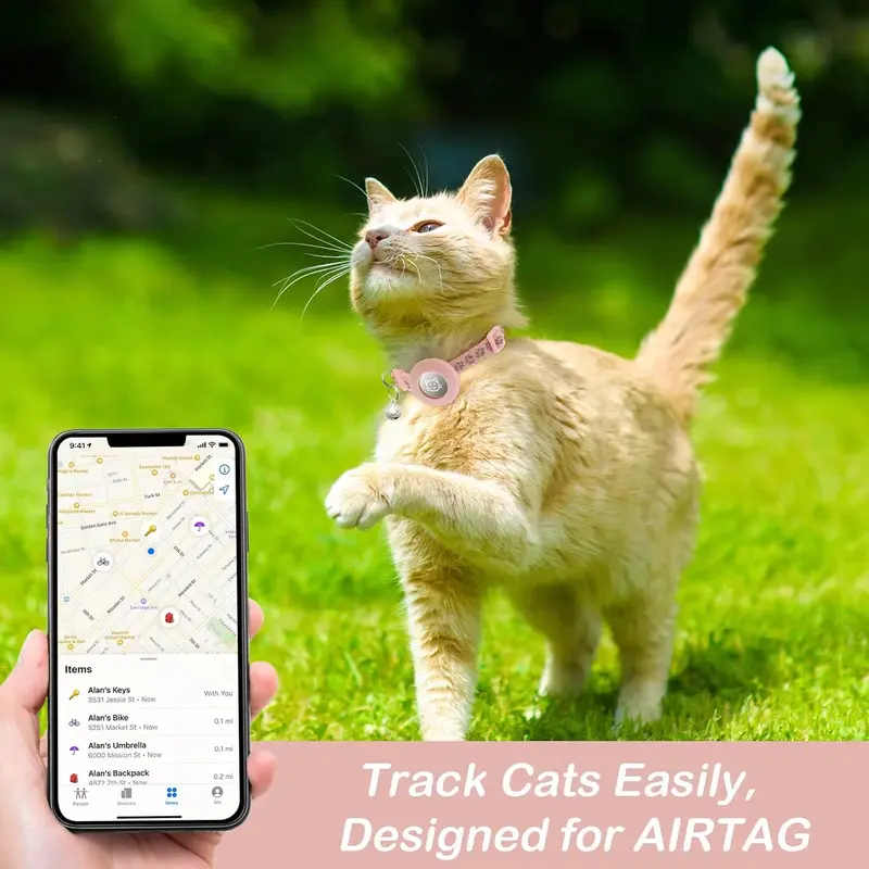 2 Pieces Air Tag Cat Collar With Bell For Kittens