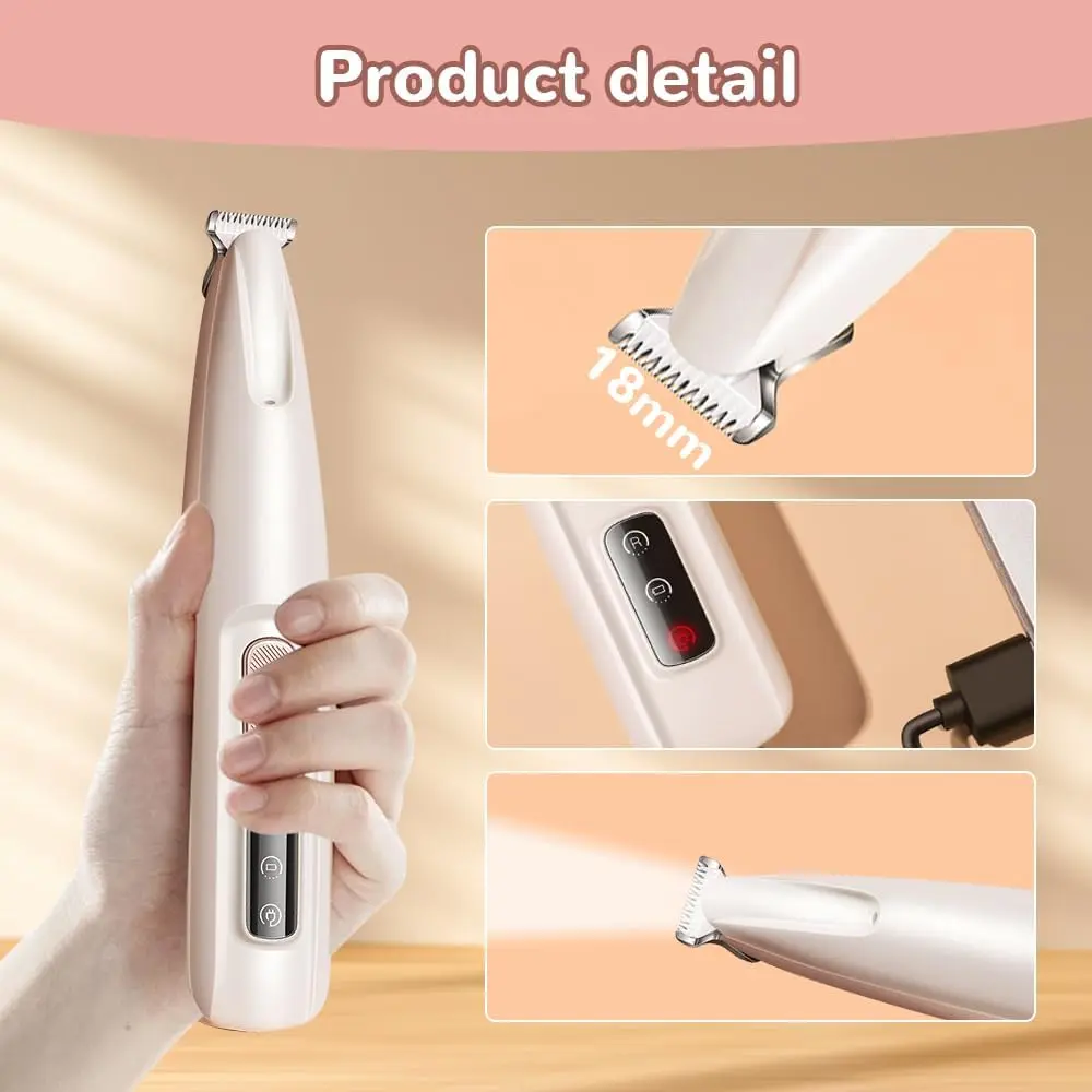 New Pet Trimmer for dogs and cats,Waterproof Rechargeable Pet Shaver with LED Light, Multifunctional Pet Hair Clippers for Paws Eyes Ears Face Rump,dog stuff,cat paw trimmer,Rechargeable Low Noise Pet Trimmer
