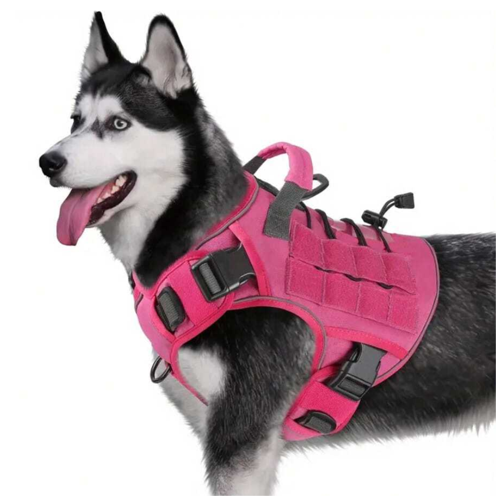 Adjustable No Pull Tactical Dog Harness With Durable Handle For Large Dogs