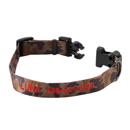 Personalized Side Release Buckle Collar-Paw Print Pad