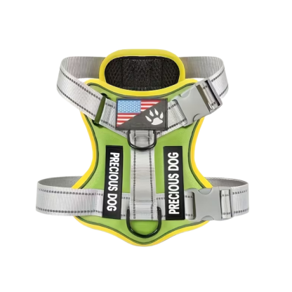 Adjustable Reflective Service Dog Harness With Training Patch Set