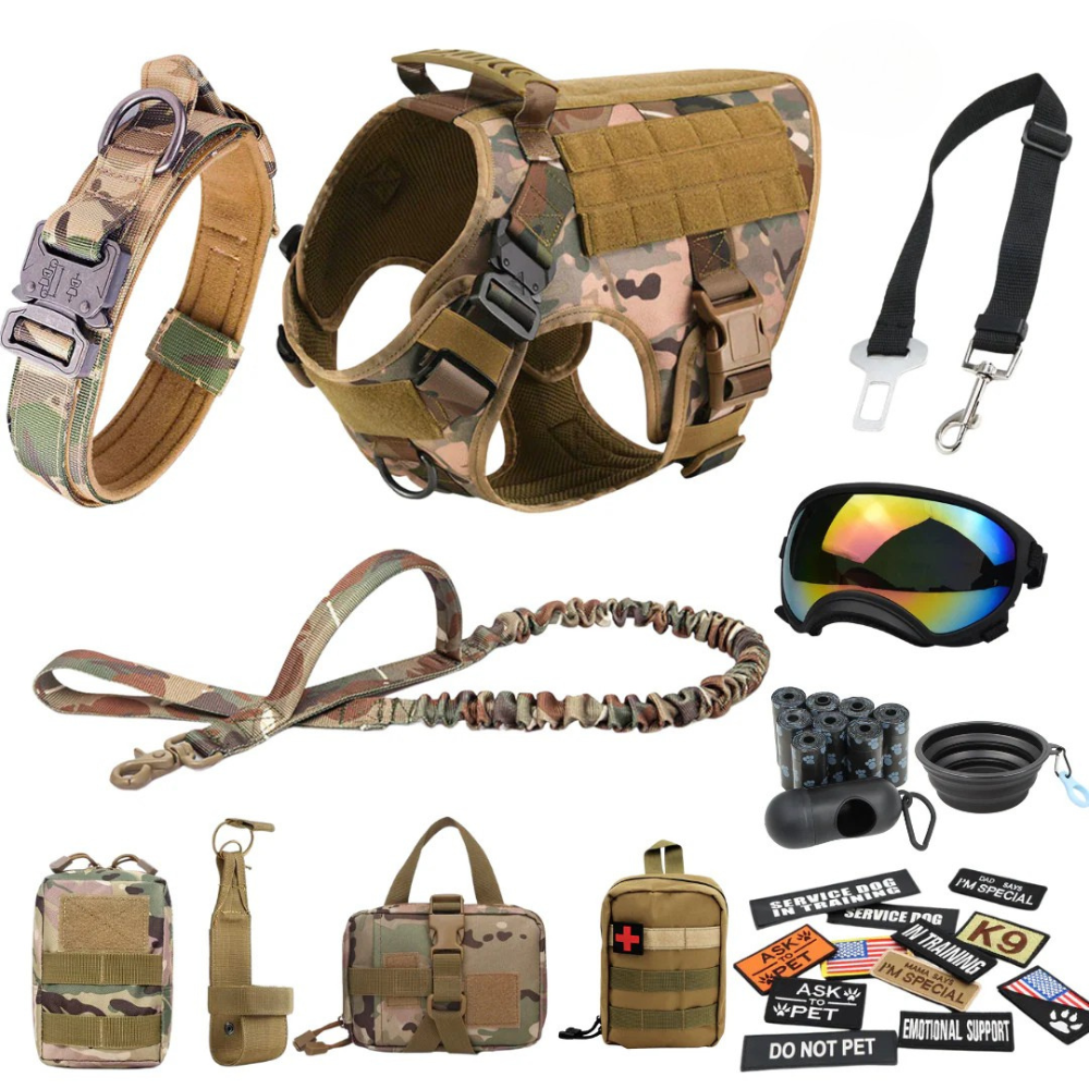 Tactical Training Dog Harness-Paw Print Pad