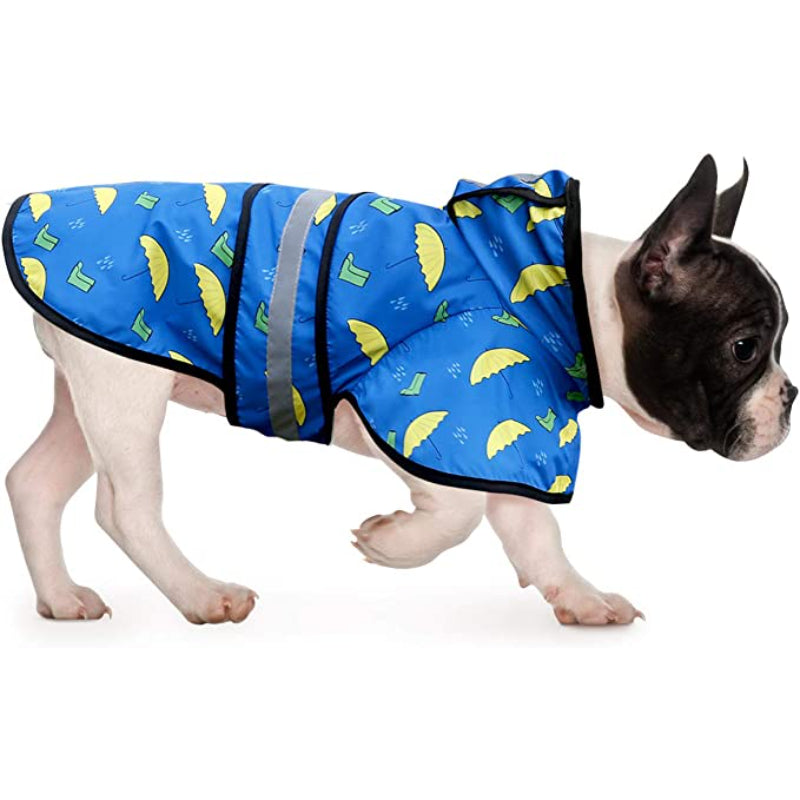Raincoat Hooded Slicker Poncho For Dogs And Puppies-Paw Print Pad