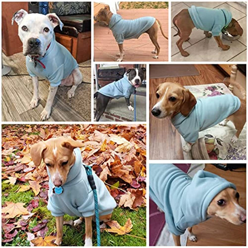 Dog Hoodies Fleece Lined Hooded Pullover For Dog Cat In Cold Weather-Paw Print Pad