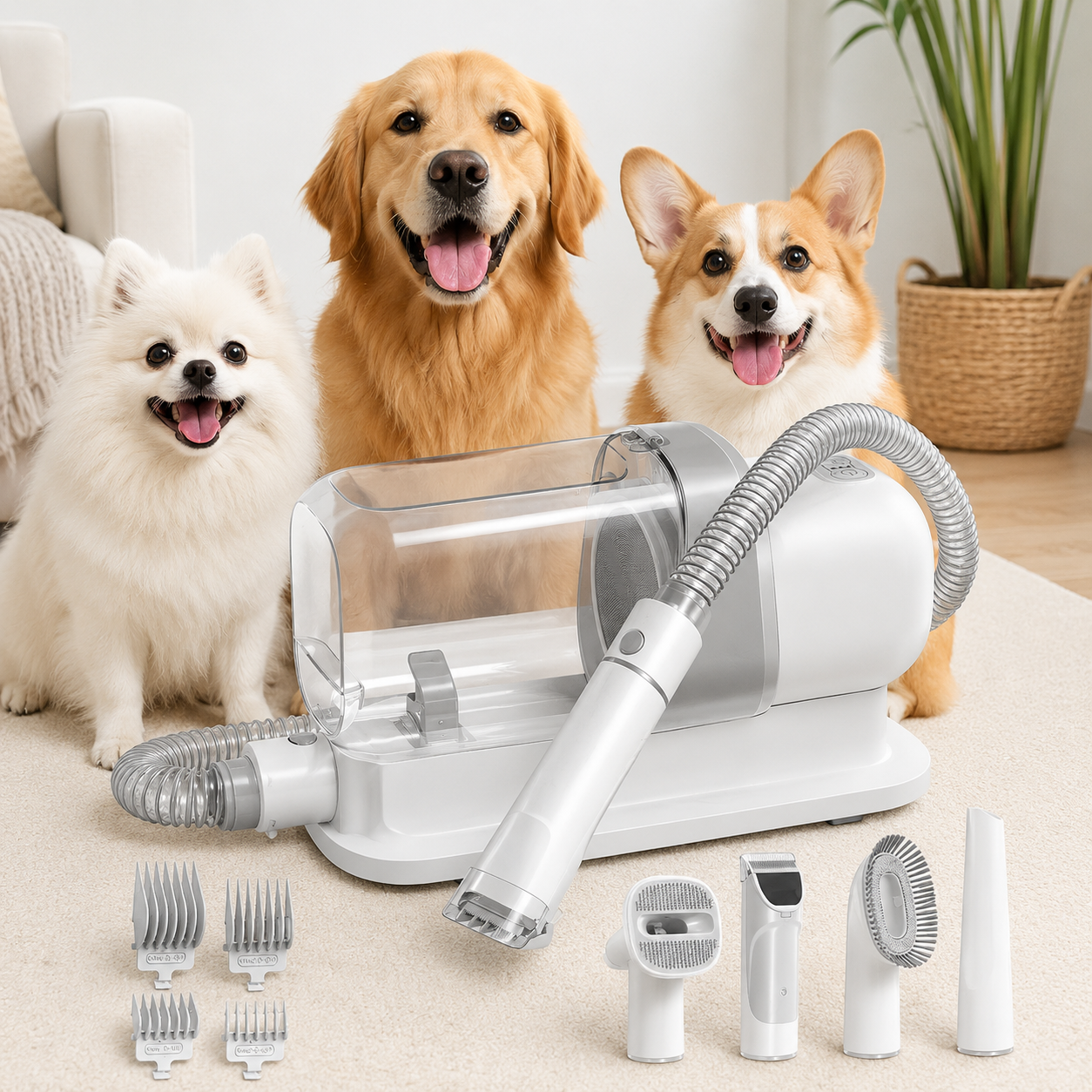 Multi Suction 2.3L Shedding Pet Grooming Kit