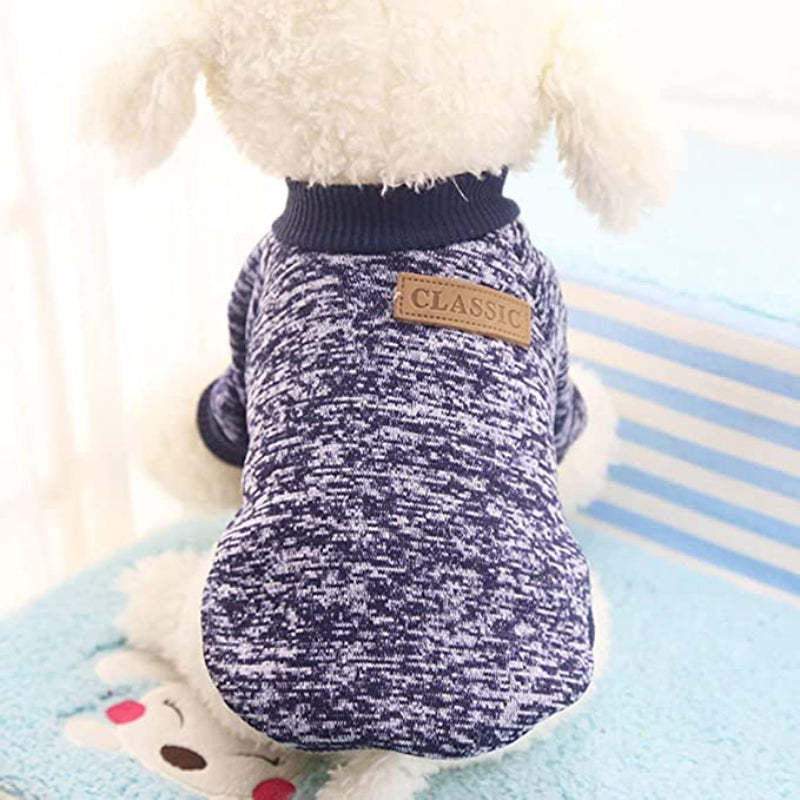 Pet Dog Classic Sweater Sweatshirt, Soft Fleece Coat-Paw Print Pad