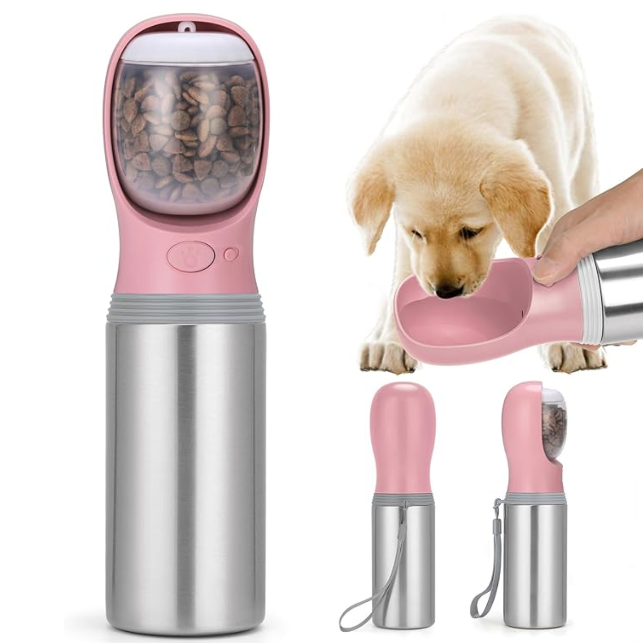 Portable 14 OZ Stainless Steel Dog Water Bottle for Outdoor Travel