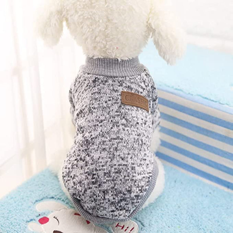 Pet Dog Classic Sweater Sweatshirt, Soft Fleece Coat-Paw Print Pad