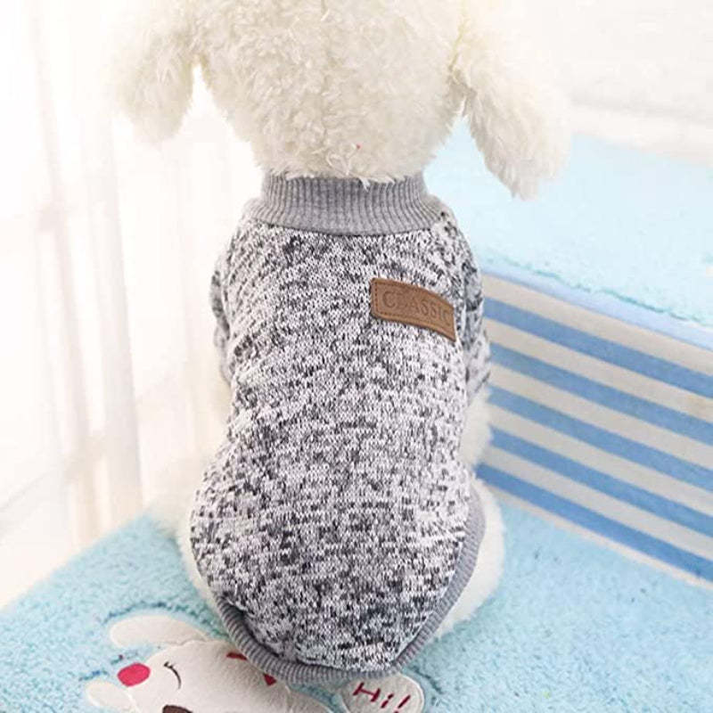 Pet Dog Classic Sweater Sweatshirt, Soft Fleece Coat-Paw Print Pad
