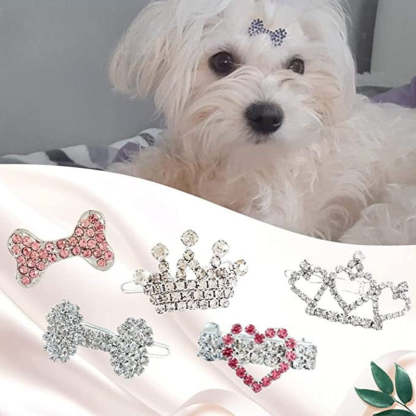 Dog Hair Bows Accessories for Chihuahua Yorkie Shih Tzu Dog-Paw Print Pad