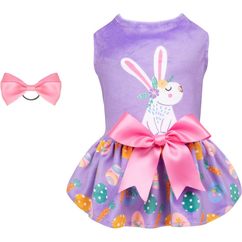 Green Dress Velvet For Small Dogs Girl Puppy Dresses Clover Dog Clothes-Paw Print Pad