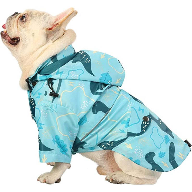 Dog Raincoat Double Layer Zip Rain Jacket With Hood For Small To Large Dogs Yellow - XL-Paw Print Pad