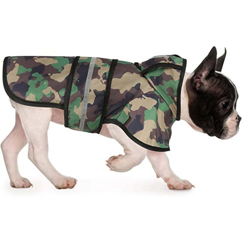 Dog Raincoat Hooded Slicker Poncho For Dogs and Puppies-Paw Print Pad