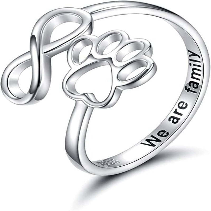 Puppy Paw Print Ring Heart Shaped Jewellery-Paw Print Pad