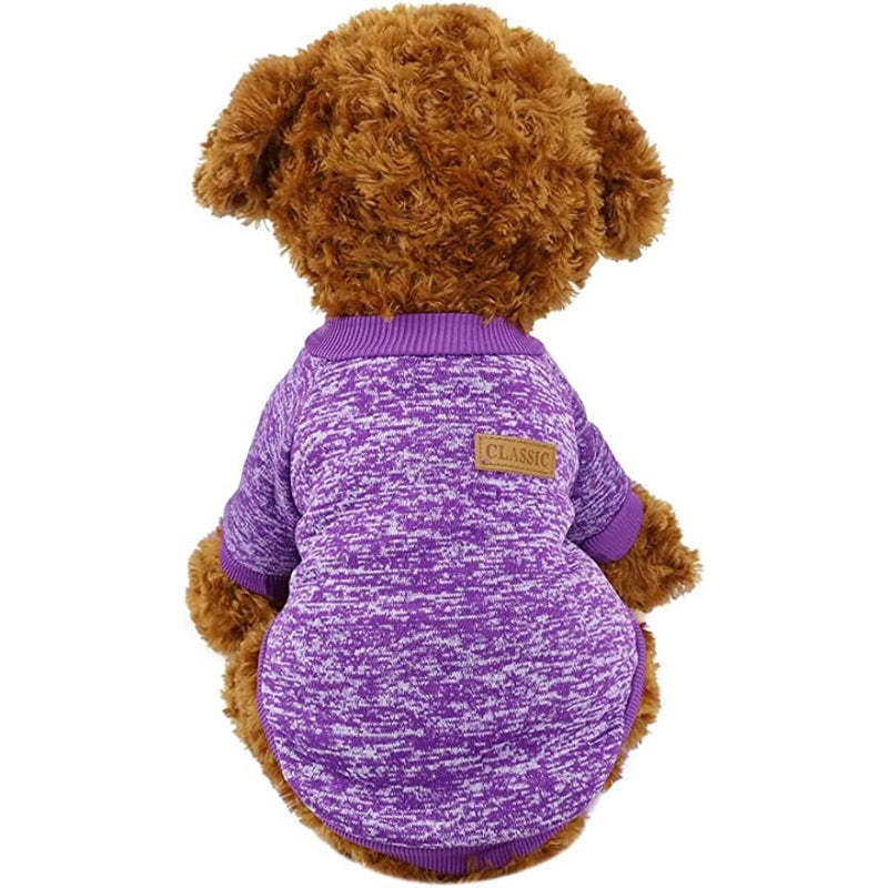Classic Sweater Sweatshirt Soft Fleece Coat For Dogs-Paw Print Pad