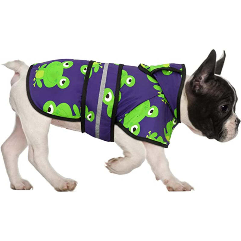 Dog Raincoat Hooded Slicker Poncho For Dogs and Puppies-Paw Print Pad