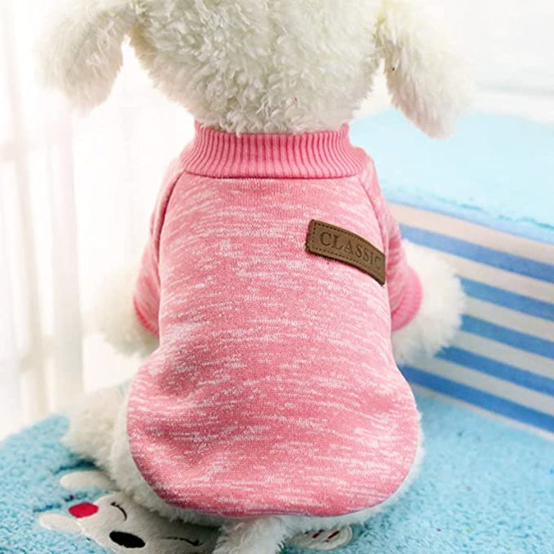 Classic Sweater Sweatshirt Soft Fleece Coat For Dogs-Paw Print Pad