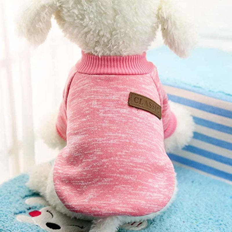 Classic Sweater Sweatshirt Soft Fleece Coat For Dogs-Paw Print Pad