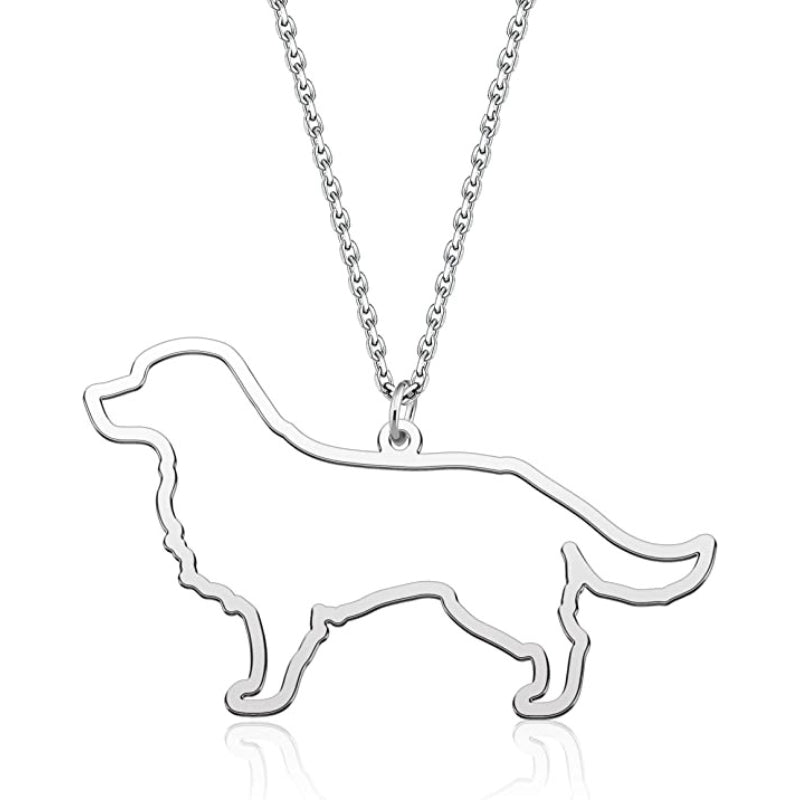 Silver Plated Necklace For Dog Grooming-Paw Print Pad