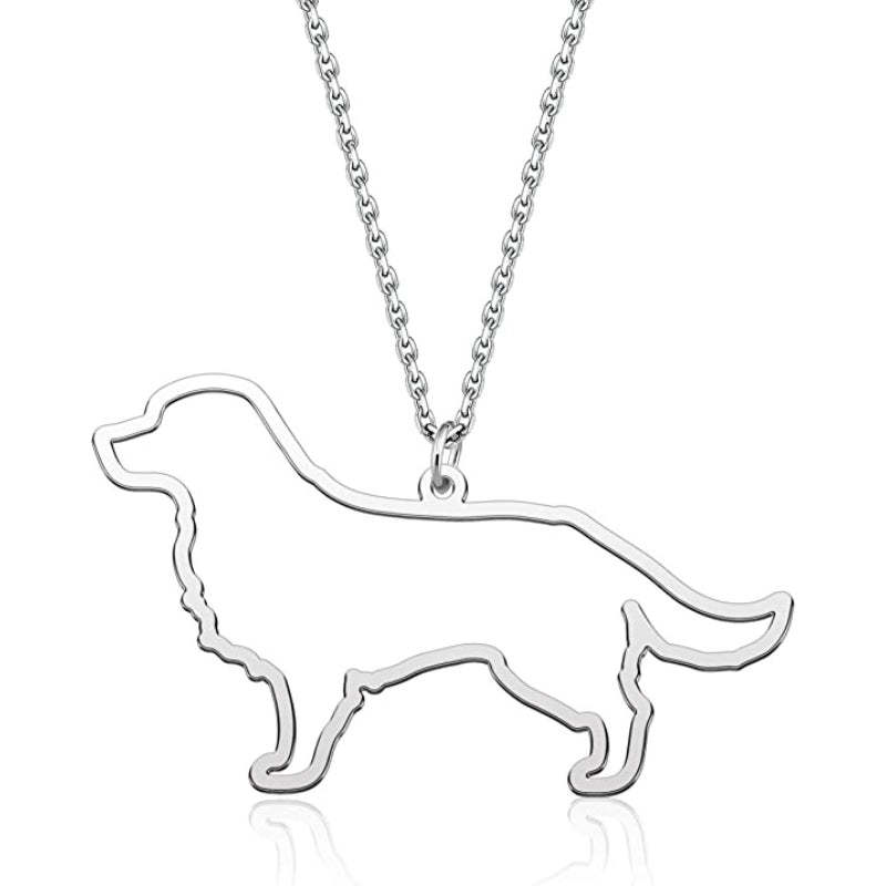 Silver Plated Necklace For Dog Grooming-Paw Print Pad