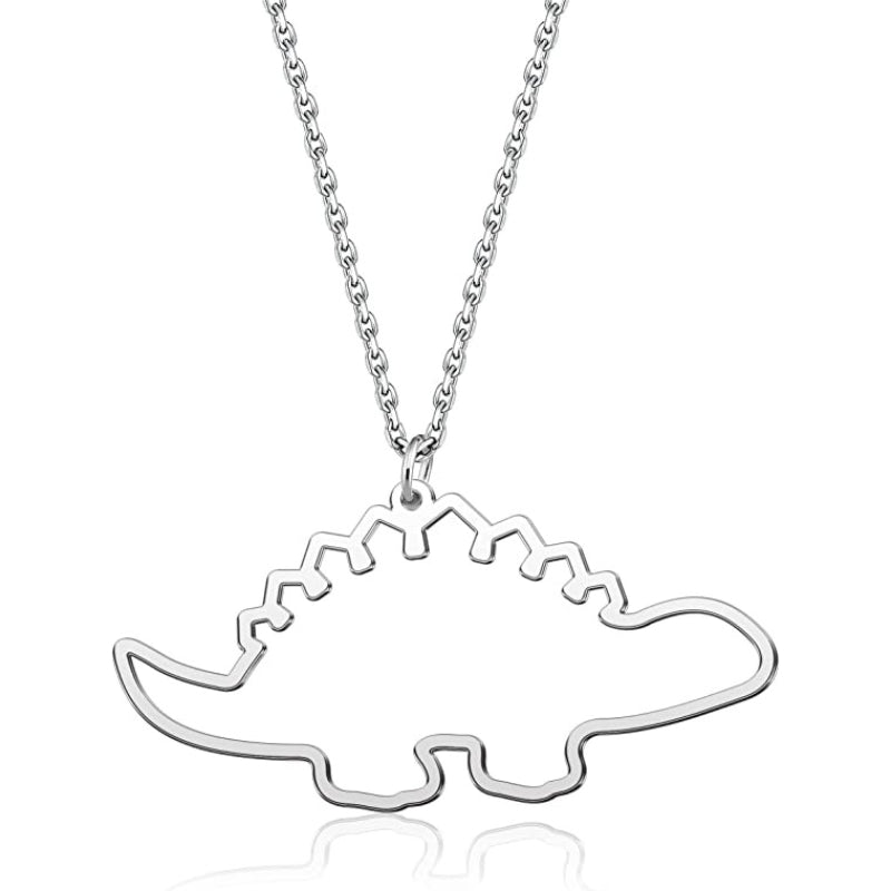 Silver Pet Dog Cat Animal Dinosaur Necklace Personalized-Paw Print Pad