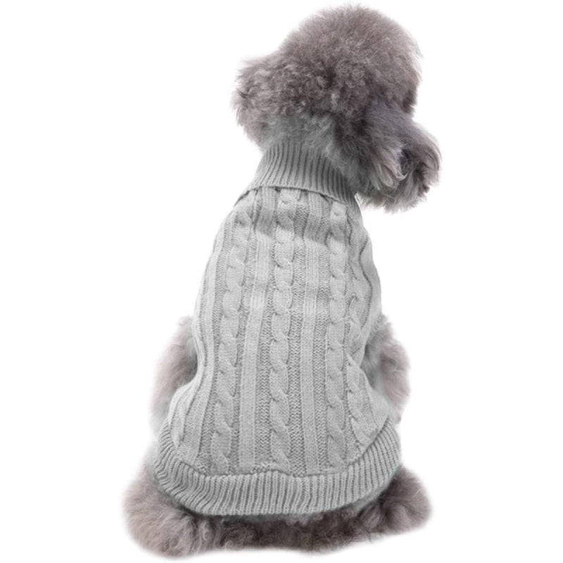 Small Dog Knitted Pet Sweater Warm Dog Sweatshirt Dog Winter Clothes-Paw Print Pad