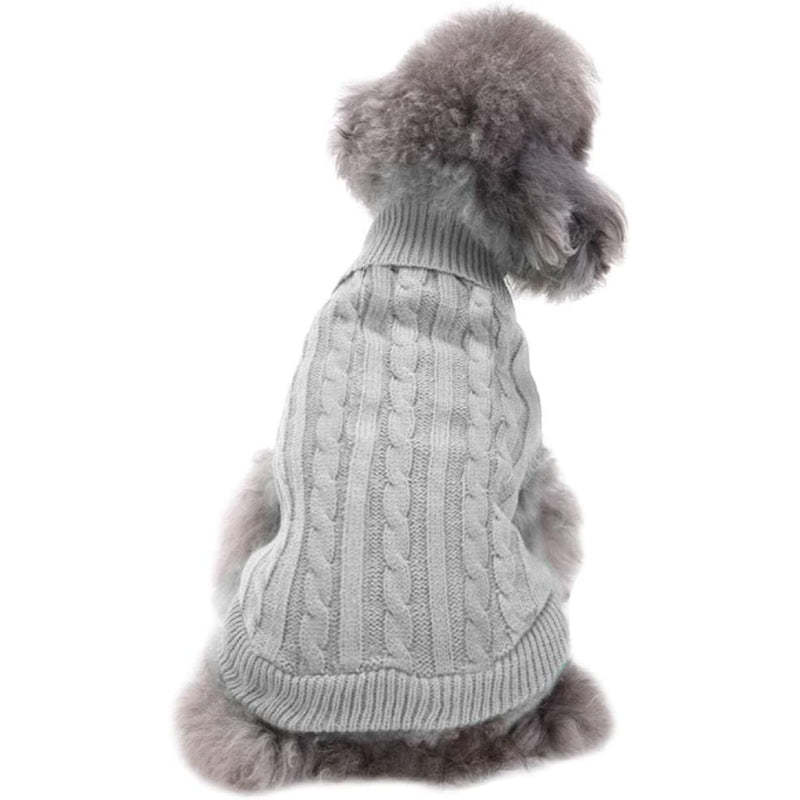 Small Dog Knitted Pet Sweater Warm Dog Sweatshirt Dog Winter Clothes-Paw Print Pad