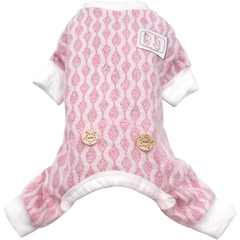 Dog Pajamas Stretchable Dog Jumpsuit 4 Legs Strip PJS Pet Puppy Pajamas Lightweight-Paw Print Pad